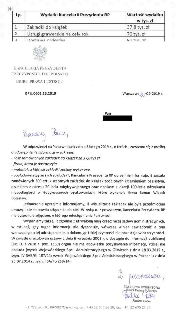 Kancelaria Andrzeja Dudy zamówiła zakładki do książek. Wydała na nie 40 tysięcy złotych