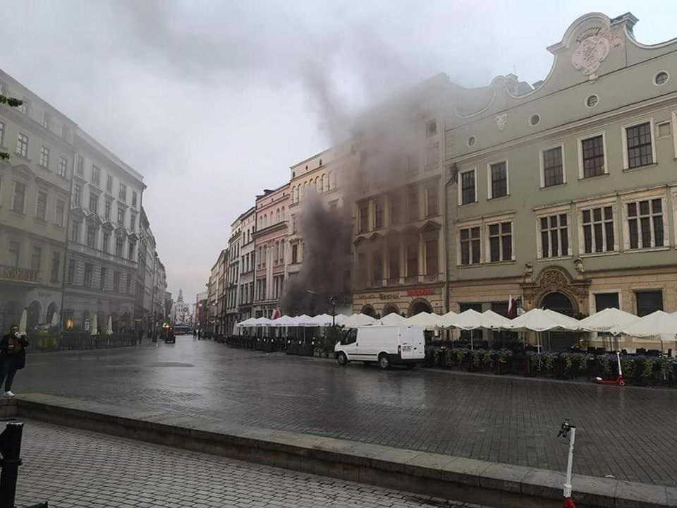 Pożar restauracji Wierzynek w Krakowie