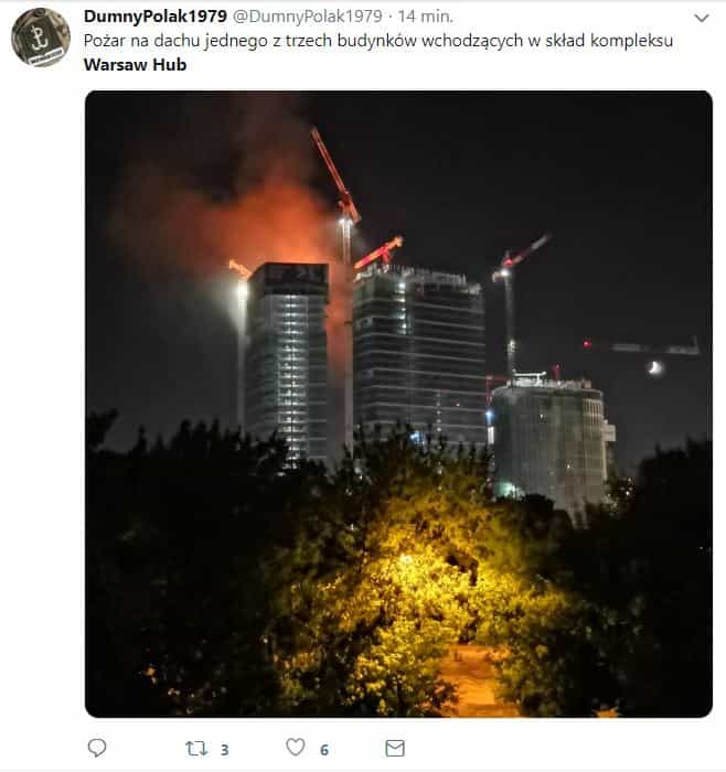 Pożar w wieżowcu Warsaw Hub