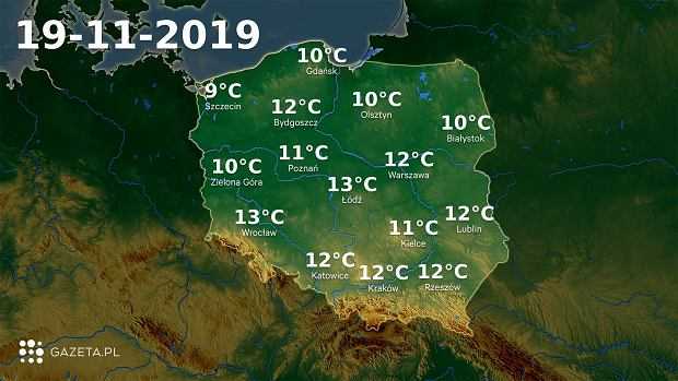 Pogoda na dziś - wtorek 19 listopada. W całej Polsce ciepło i słonecznie. Uwaga na mgłę