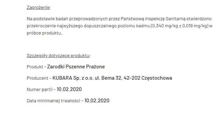 Główny Inspektorat Sanitarny wycofuje popularny produkt. Ma trujący pierwiastek, trzeba go wyrzucić