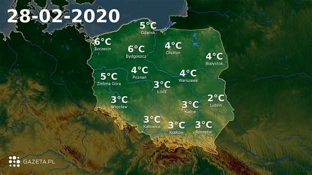 Pogoda na dziś - piątek 28 lutego. W całej Polsce deszcz i deszcz ze śniegiem