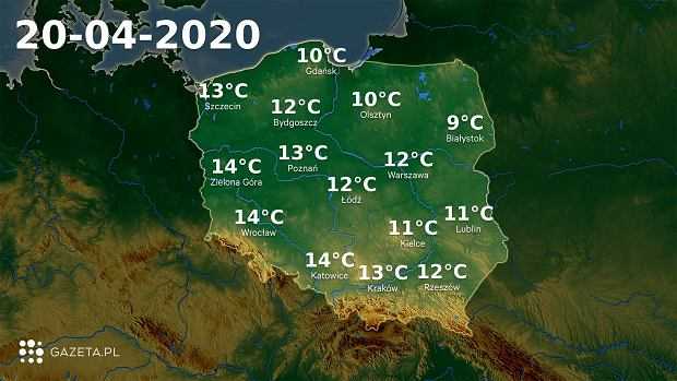 Pogoda na dziś - poniedziałek 20 kwietnia. Najcieplejszy dzień w południowo-zachodniej Polsce