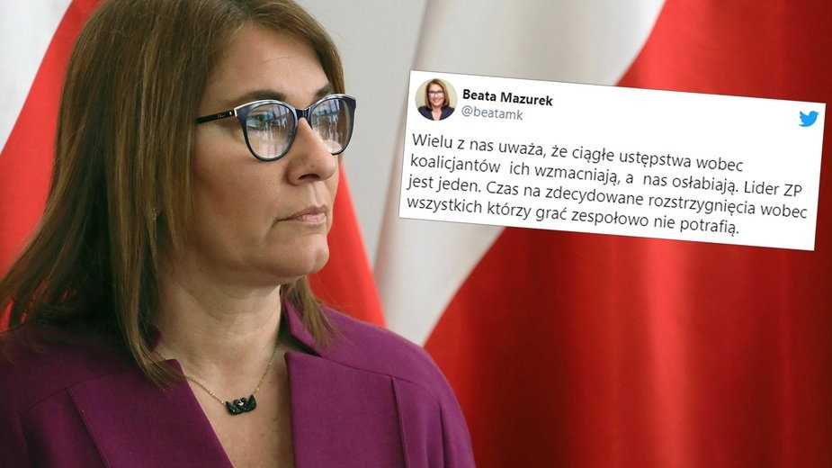 Beata Mazurek: czas na zdecydowane rozstrzygnięcia wobec wszystkich, którzy grać zespołowo nie potrafią