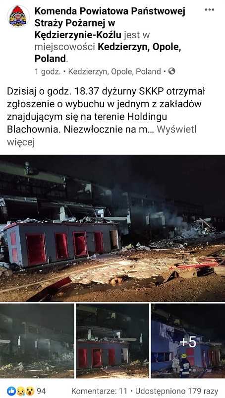 Potężny wybuch w polskim mieście, był słyszalny z kilkunastu kilometrów. Trwa akcja ratunkowa
