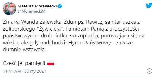 Premier Morawiecki przekazał tragiczną wiadomość. Nie żyje wielka Polka