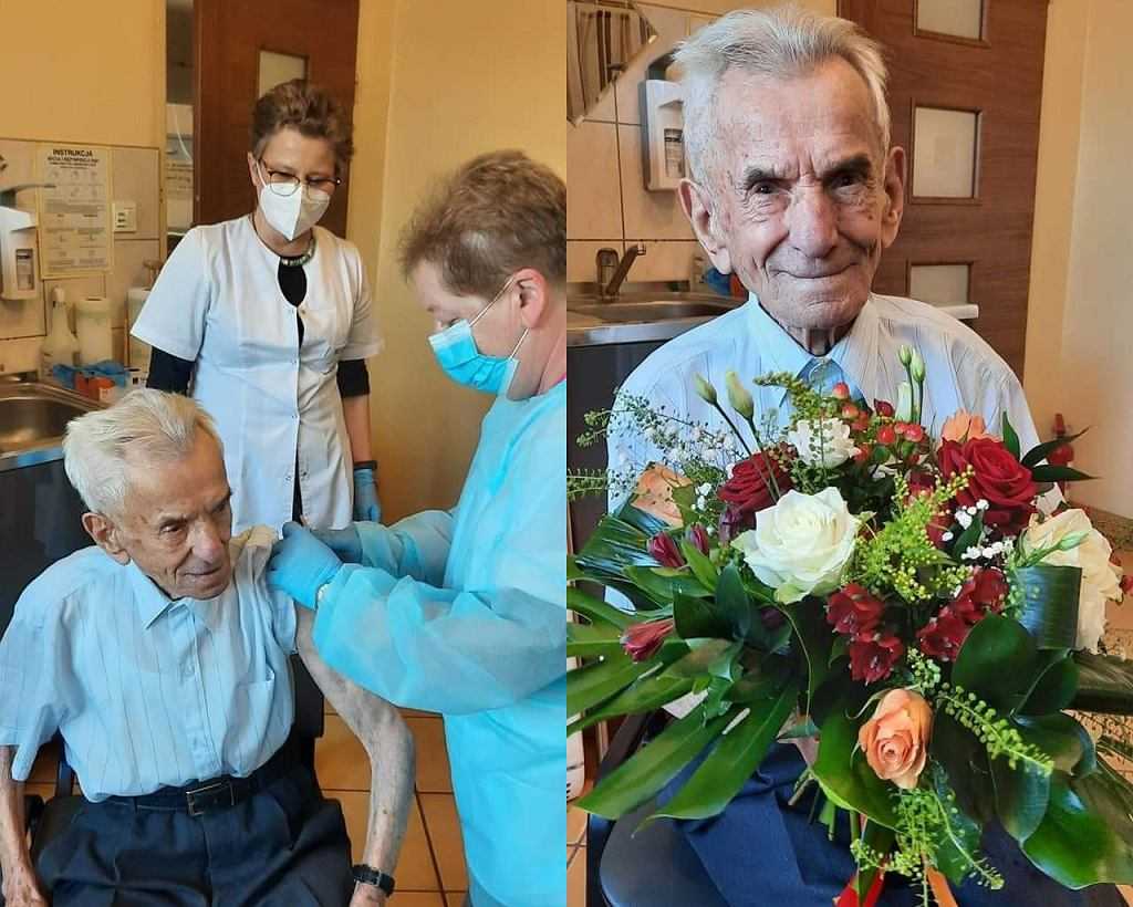 Najstarszy mężczyzna w Polsce zaszczepiony na COVID-19. Pan Stanisław ma 111 lat