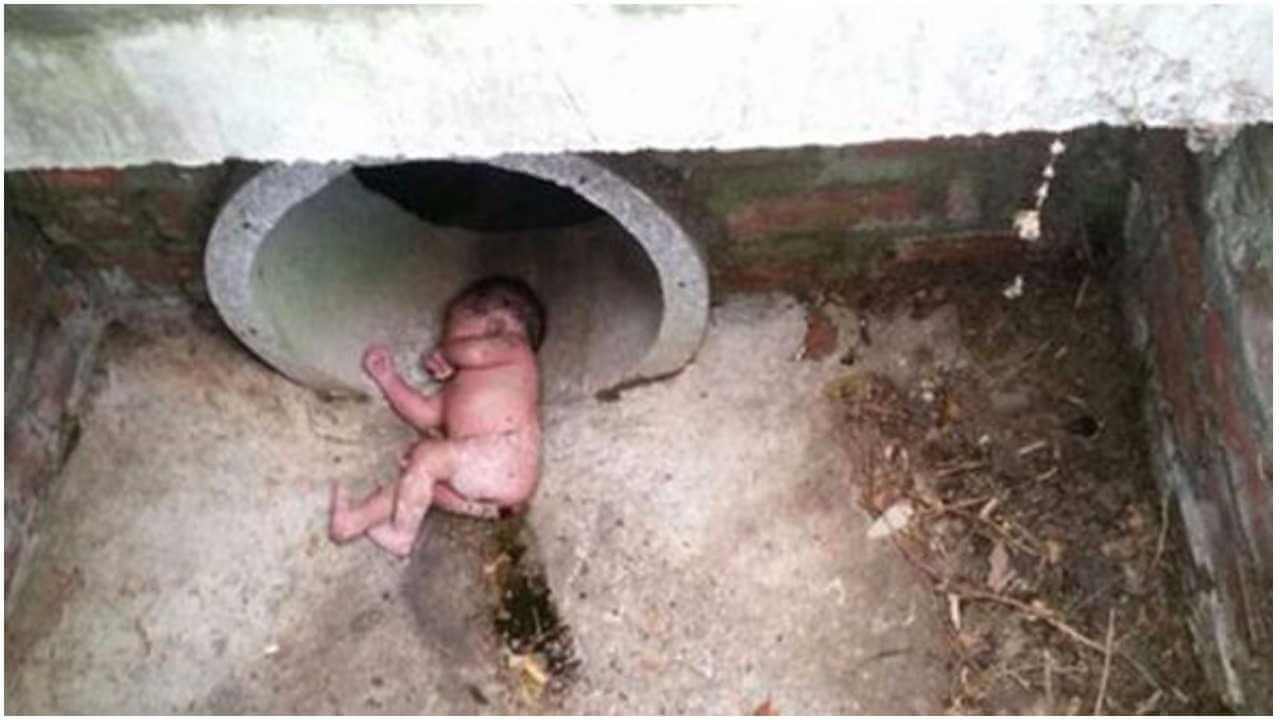 Kobieta usłyszała dziwne odgłosy dochodzące z kanału, spojrzała w dół i znalazła noworodka leżącego na środku mrowiska.