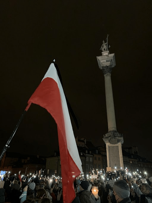 „Sound of silence” na proteście w Warszawie. Zapalono światła dla Izy