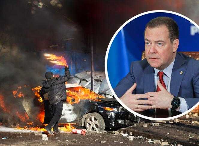 Miedwiediew wysuwa straszne groźby! "W Europie zapłoną opony ku chwale bohaterów Majdanu"