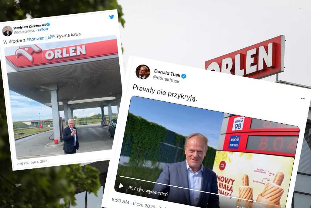 Tusk kpi ze zdjęć polityków PiS na stacjach benzynowych. "Za taką cenę Kaczyński nie najeździ się po Polsce"